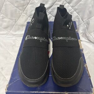 Champion Men's Black Mesh Slip-On Sneakers